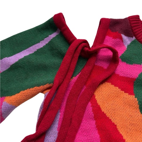 FARM Rio x Anthropologie Cold-Shoulder Crew Neck Sweater Size Small - Picture 7 of 8